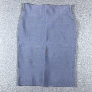 Wow Couture Skirt Womens Medium Blue Bodycon Pencil High Waist Knit Stretch